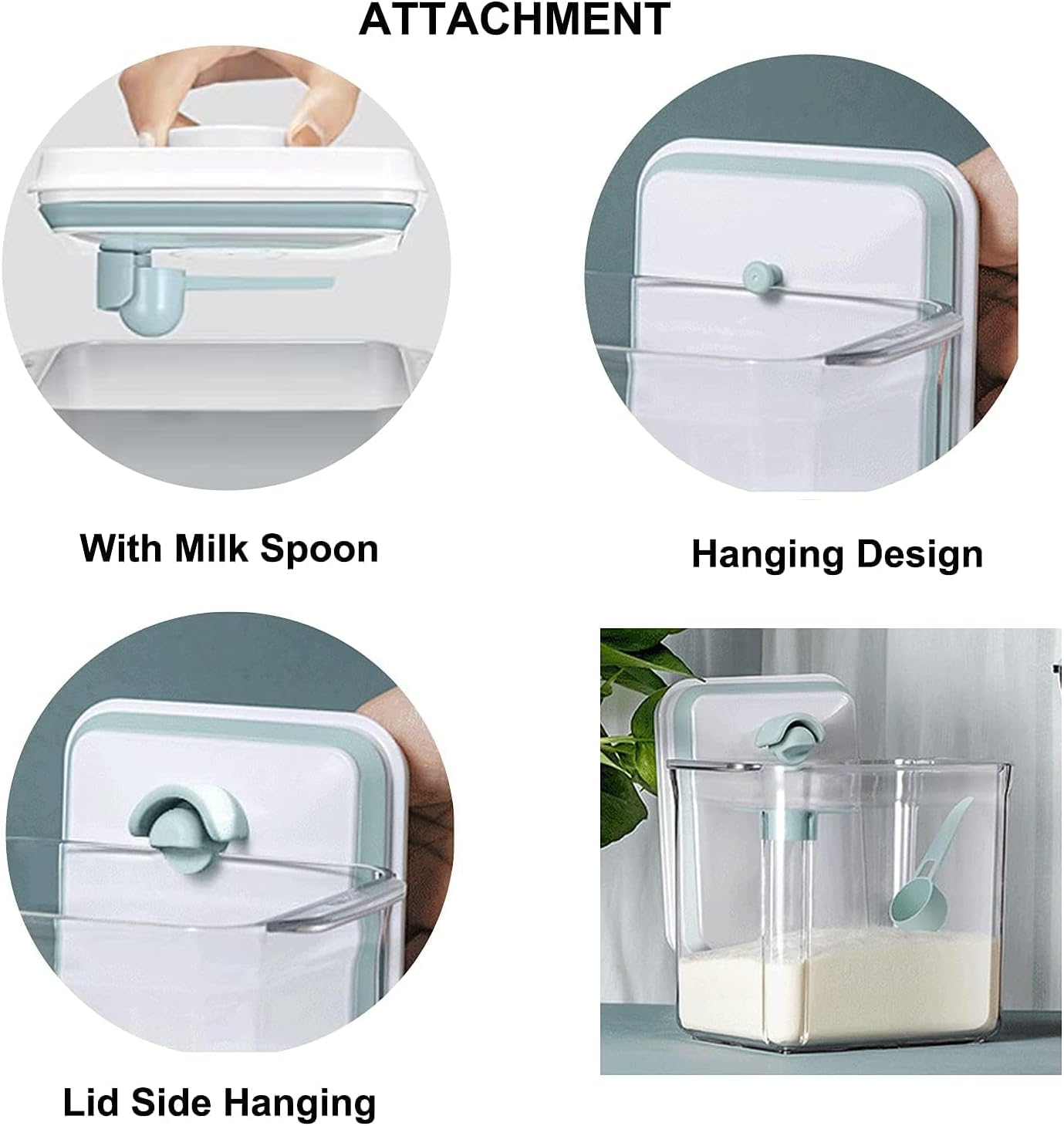 Formula Dispenser Container with Scraper and Scoop 730g Milk Powder BPA-Free Airtight Formula Storage Container 1700ml - Non-Slip Design