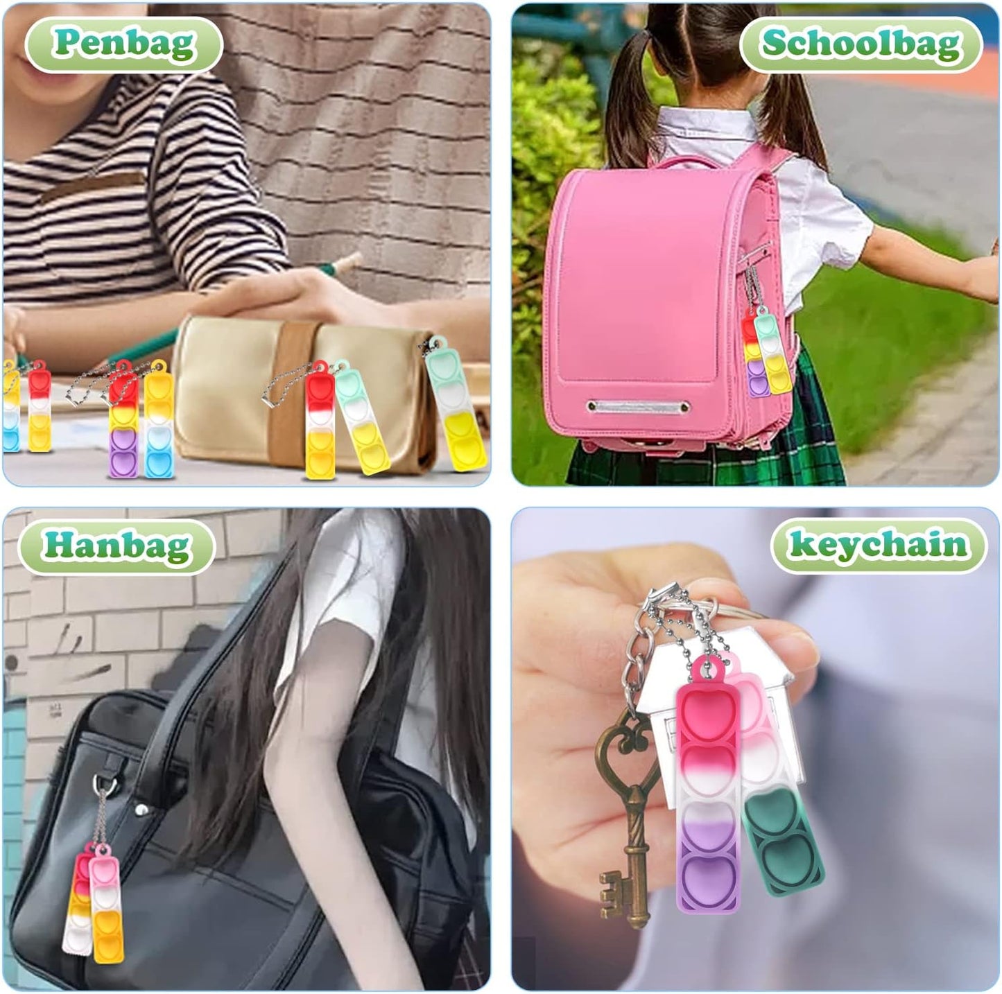 48Pcs Mini Pop Fidget Toys Bulk Party Favors for Kids Pop Keychain Sensory Toys Bag Fillers Pop Toddler Birthday Carnival Treasure Classroom Prizes Stress Reliever Anti-Anxiety Desk Toy for Boy Girl