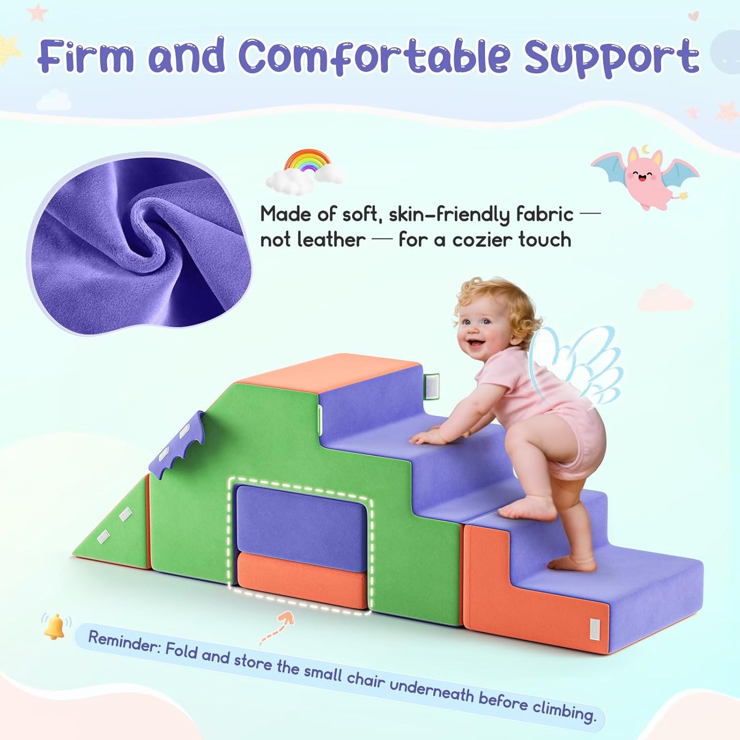 Lischwert Foam Climbing Blocks for Toddlers 1-3, Soft Play Set with Crawling Exploration Toys, Indoor Outdoor Infant Safe Blocks for Baby Gym Toddler Playground