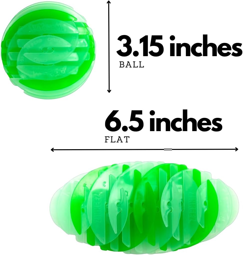 Zinkeez FlatBall - The Ultimate Flat-to-Ball Fidget Toy - for Kids, Teens and Adults Ages 4 and Up - Glow in Dark Radiant Green