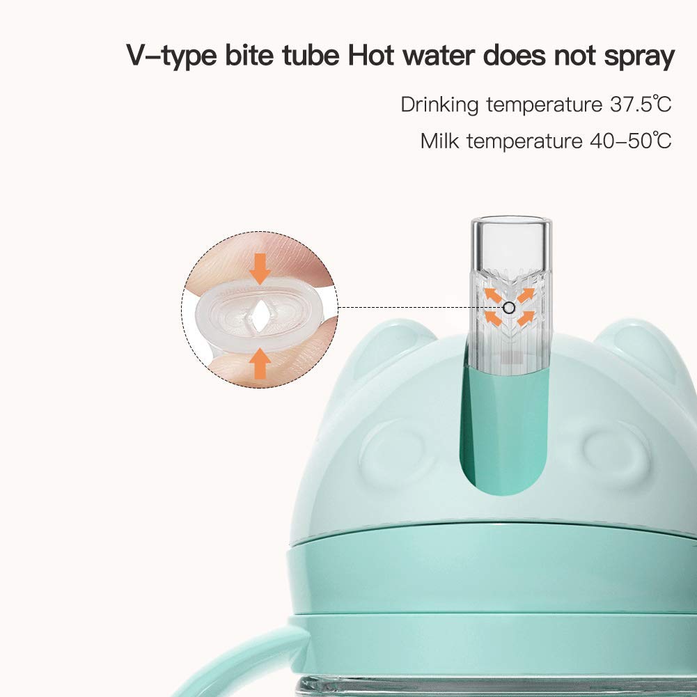 POTATO Toddler Cups Spill Proof Sippy Cup with Handles and Strap, Straw Cups for Babies, 240ML/8oz, Green