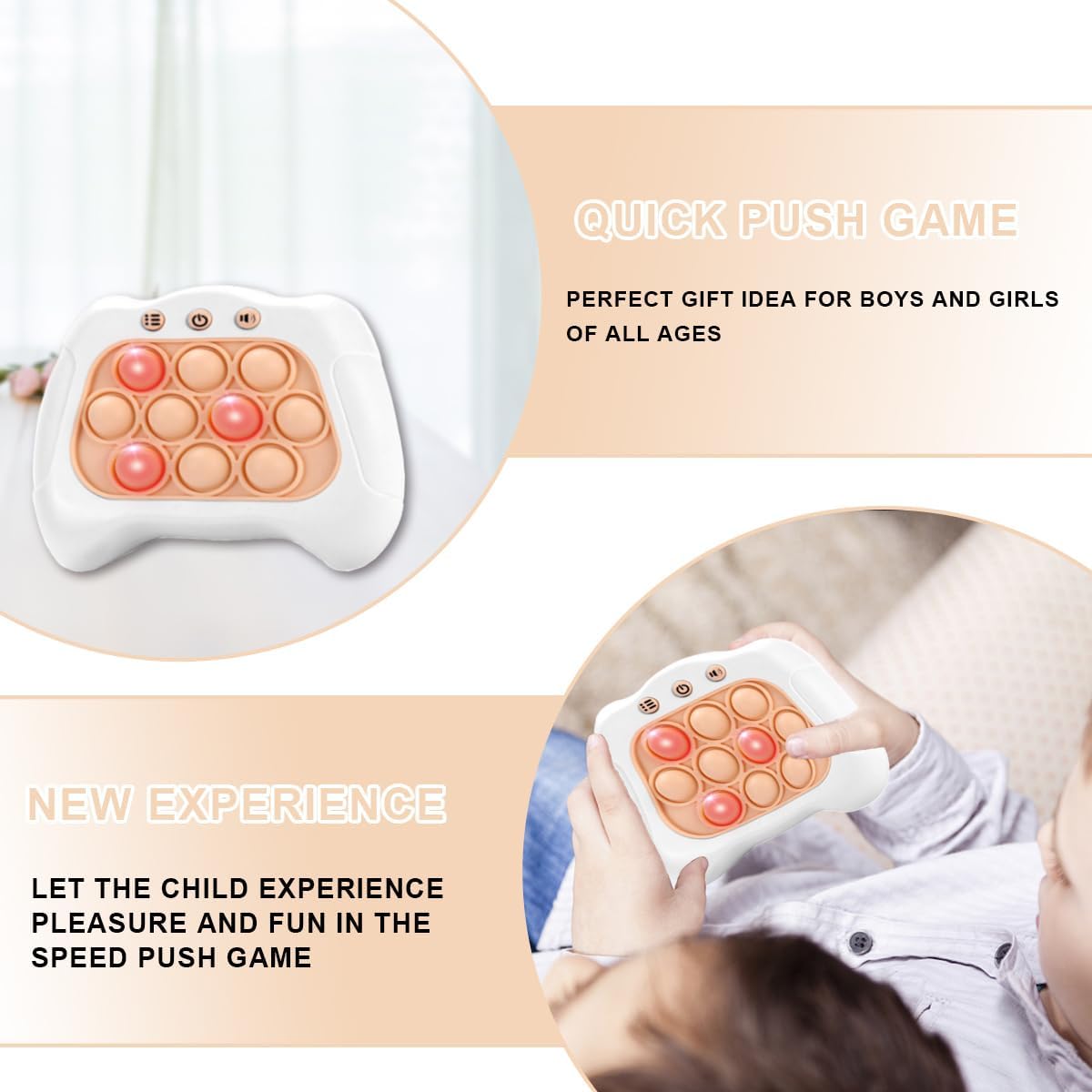 Children Quickly Push Toy Games, Adults Quickly Push Handheld Game Toys, Bubble Pressure pop-up Light Games, Birthday, Boys and Girls Autism Relief, Multiplayer PK