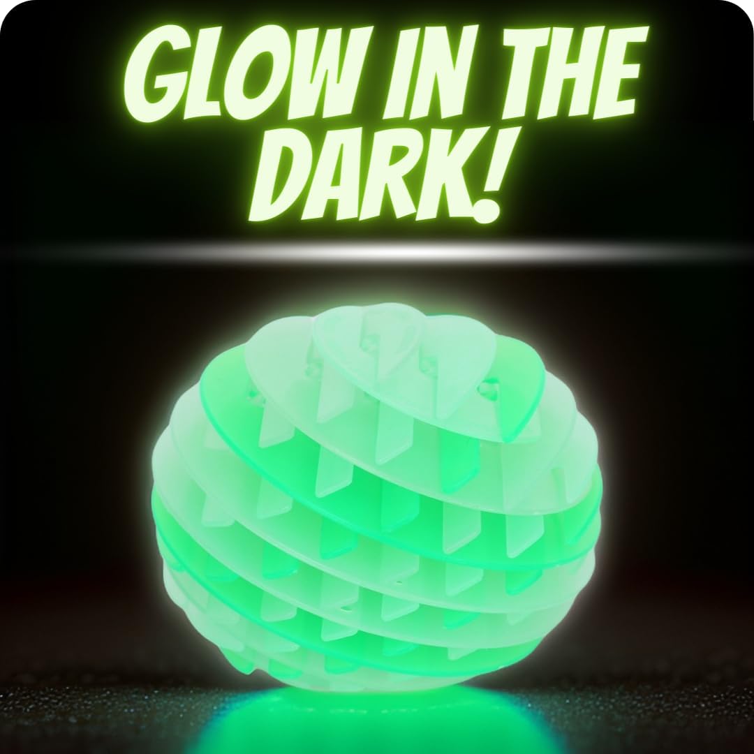 Zinkeez FlatBall - The Ultimate Flat-to-Ball Fidget Toy - for Kids, Teens and Adults Ages 4 and Up - Glow in Dark Radiant Green