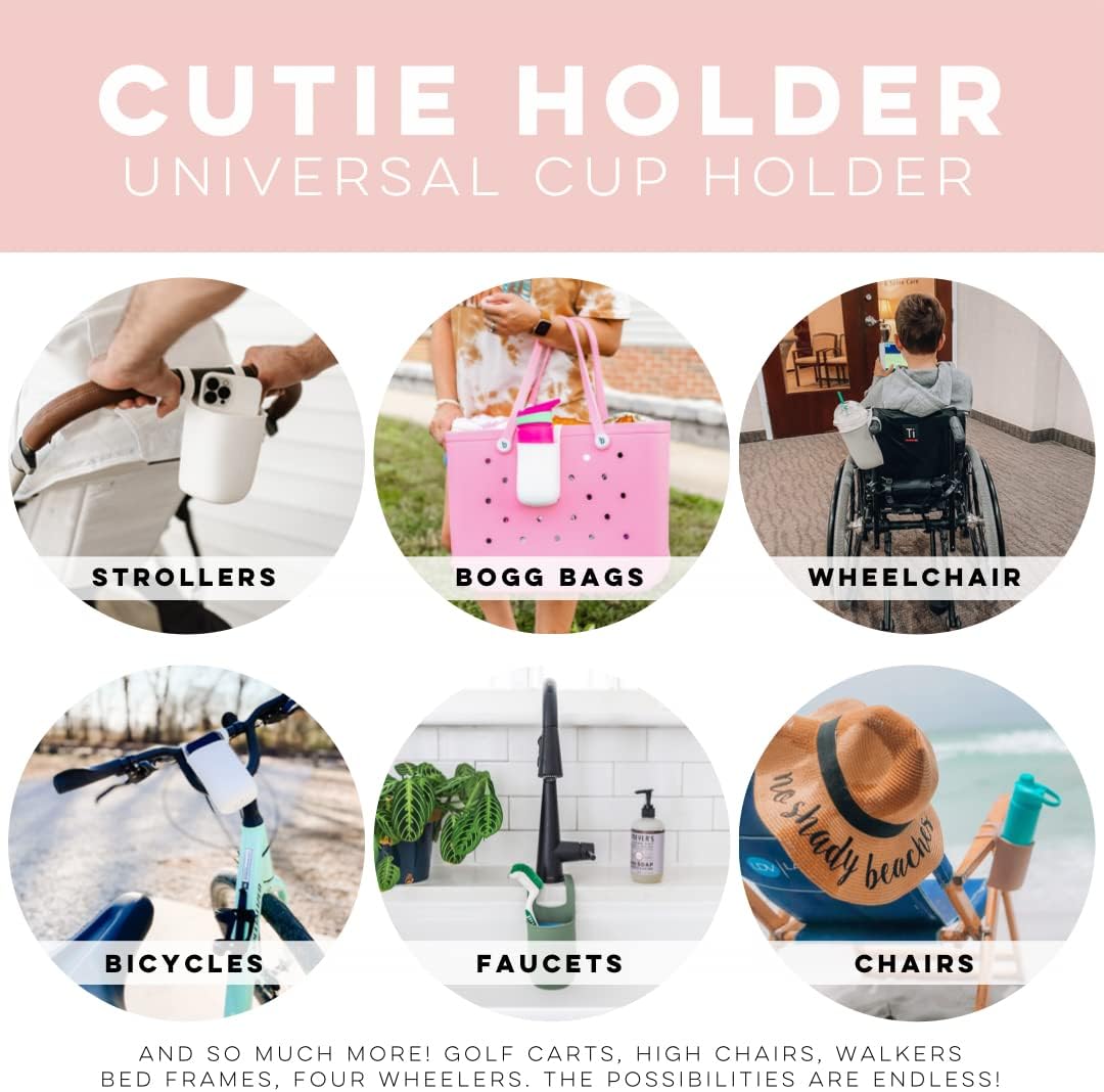 Ryan & Rose Cutie Holder Universal Stroller Cup Holder (White)