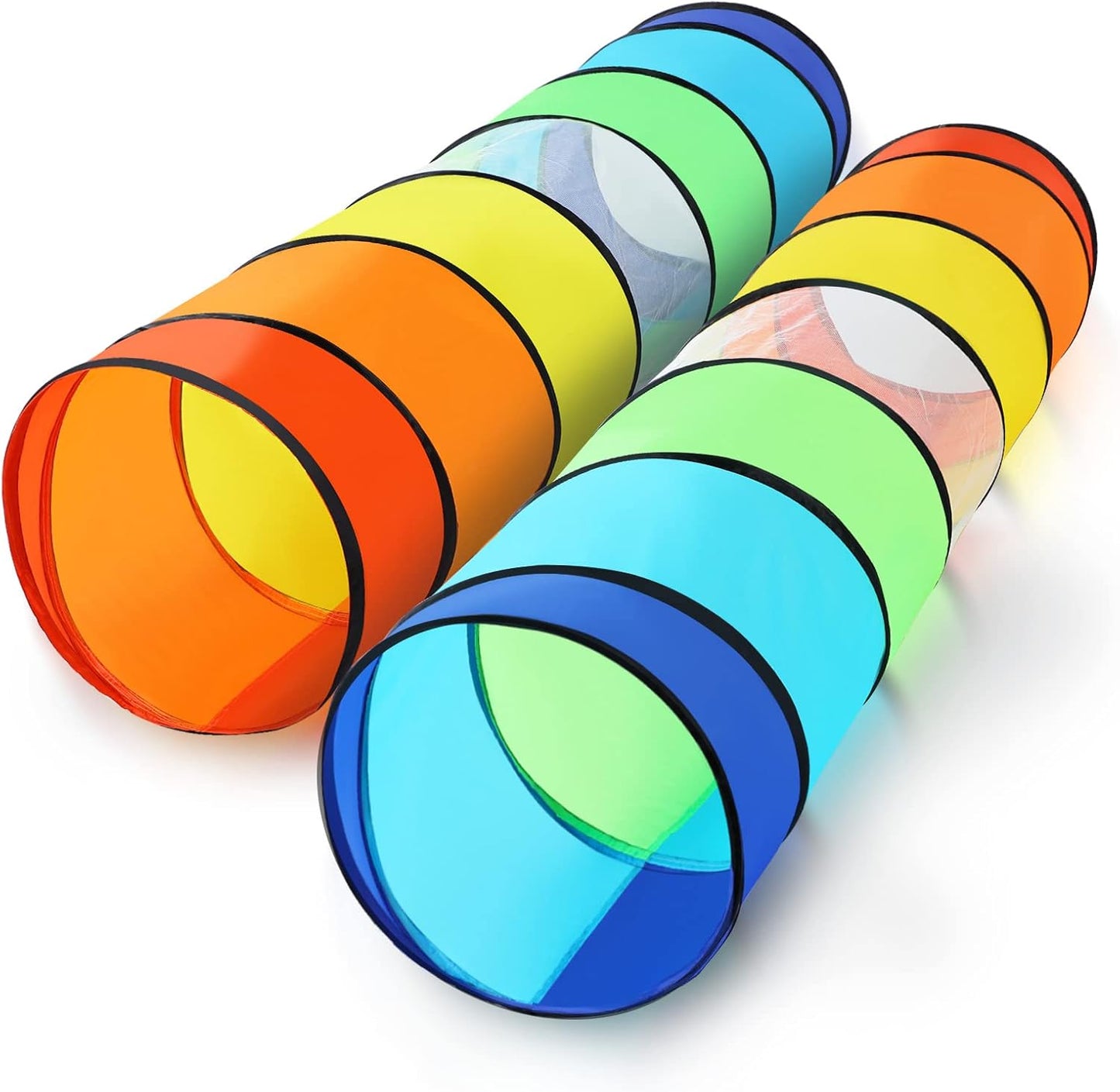 Moncoland Kids Play Tunnel Tent for Toddlers, Pack of 2 Colorful Pop Up Crawl Tunnel Toy for Baby or Pet, Collapsible Gift for Boy and Girl Play Tunnel Indoor and Outdoor Game