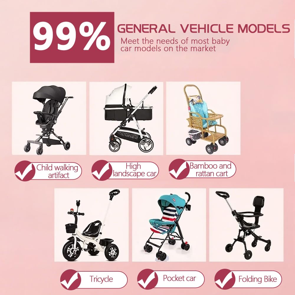 Universal Stroller Umbrella Attachment, 360° Adjustable Clamp, Sun and Rain Protection, for All Kinds of Strollers（Red）