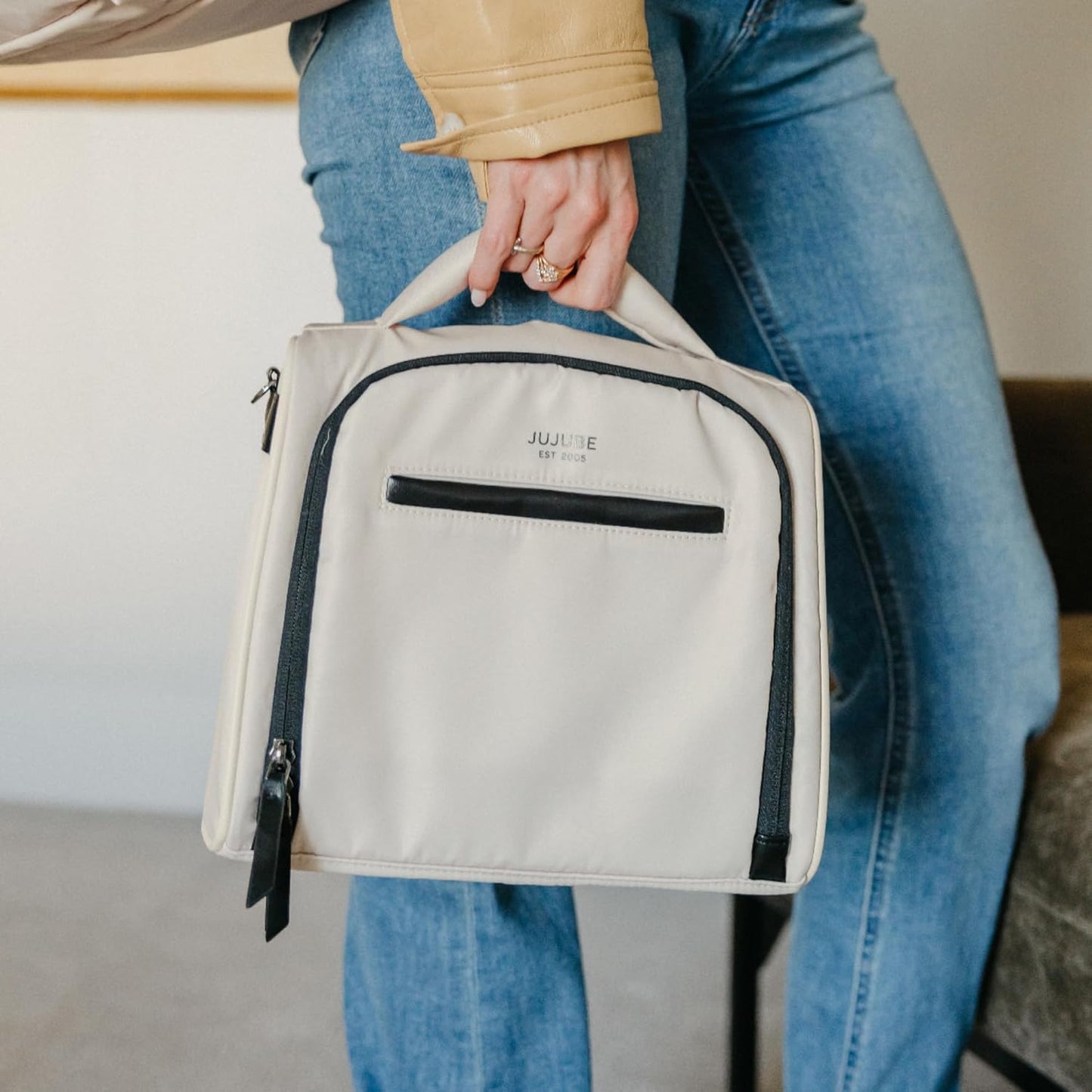 JuJuBe x Witney Carson - New Insulated Bottle Bag, Breastmilk Storage Bag for Baby Bottles, Waterproof Travel Lunch Bag or Cooler Bag for Nursing, Milk, Food, Snacks, Cloud, Mothers Day Gift