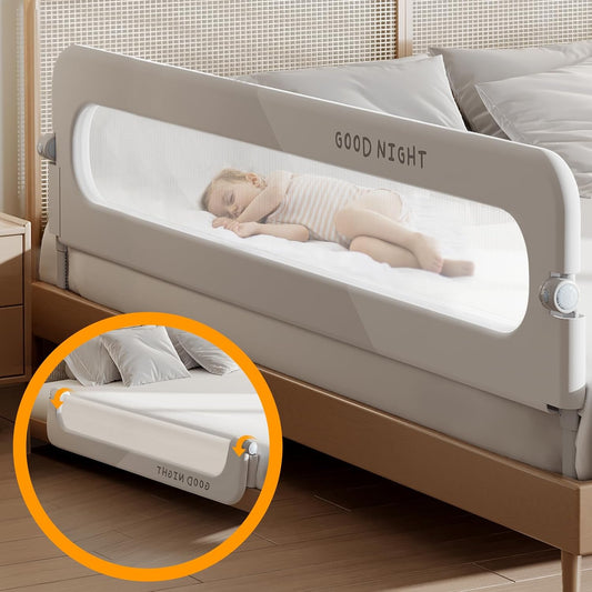 Foldable Toddler Bed Rails - Kids Guard Bumper for Crib Safe Bed Side Rail for Twin Queen King Full Size Beds (59inch)