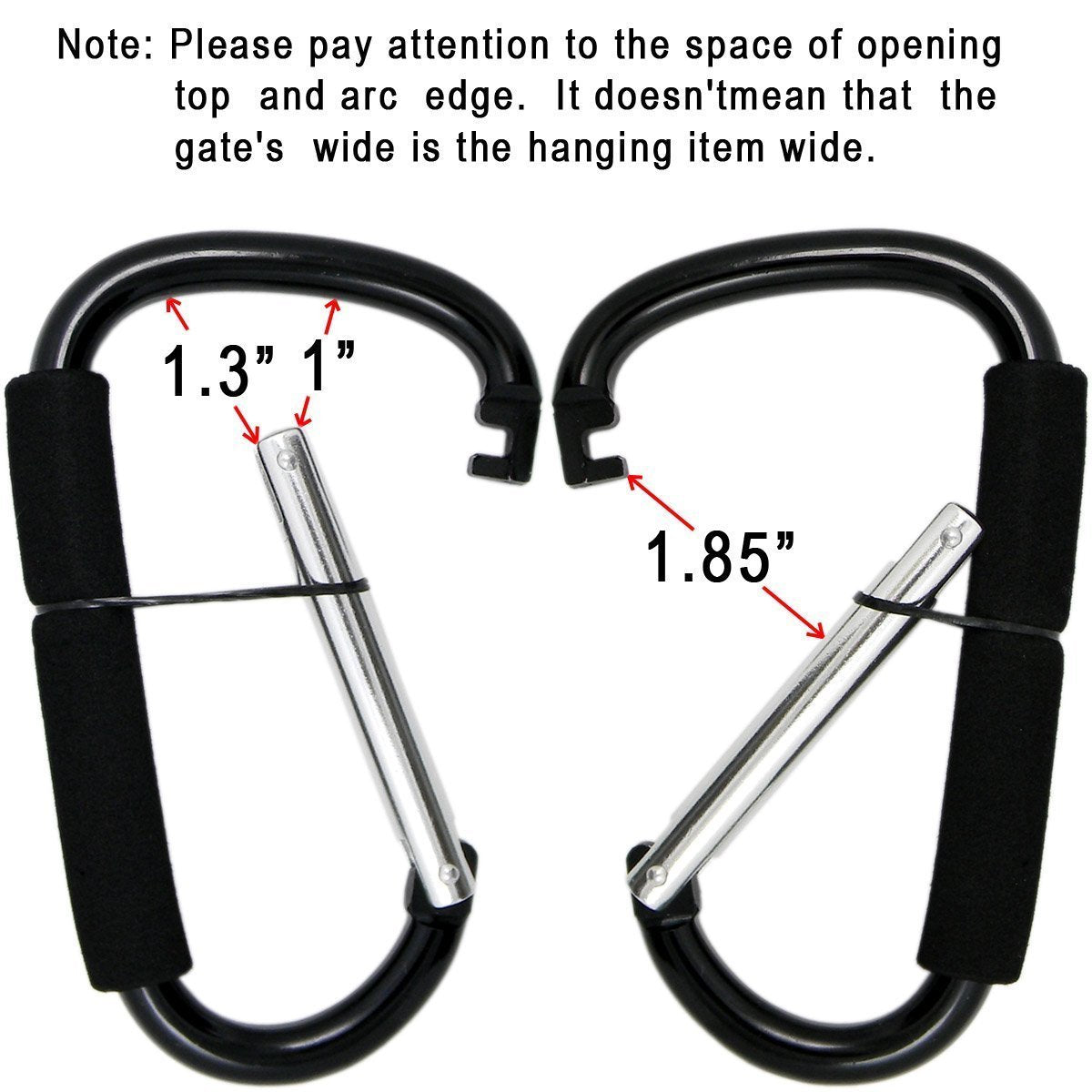Stroller Hooks by Baby,2 pcs Carabiner Stroller Hook Organizer for Hanging Purses, Diaper Bag, Shopping Bags. Clip Fits Single/Twin Travel Systems, Car Seats and Joggers (Blue)