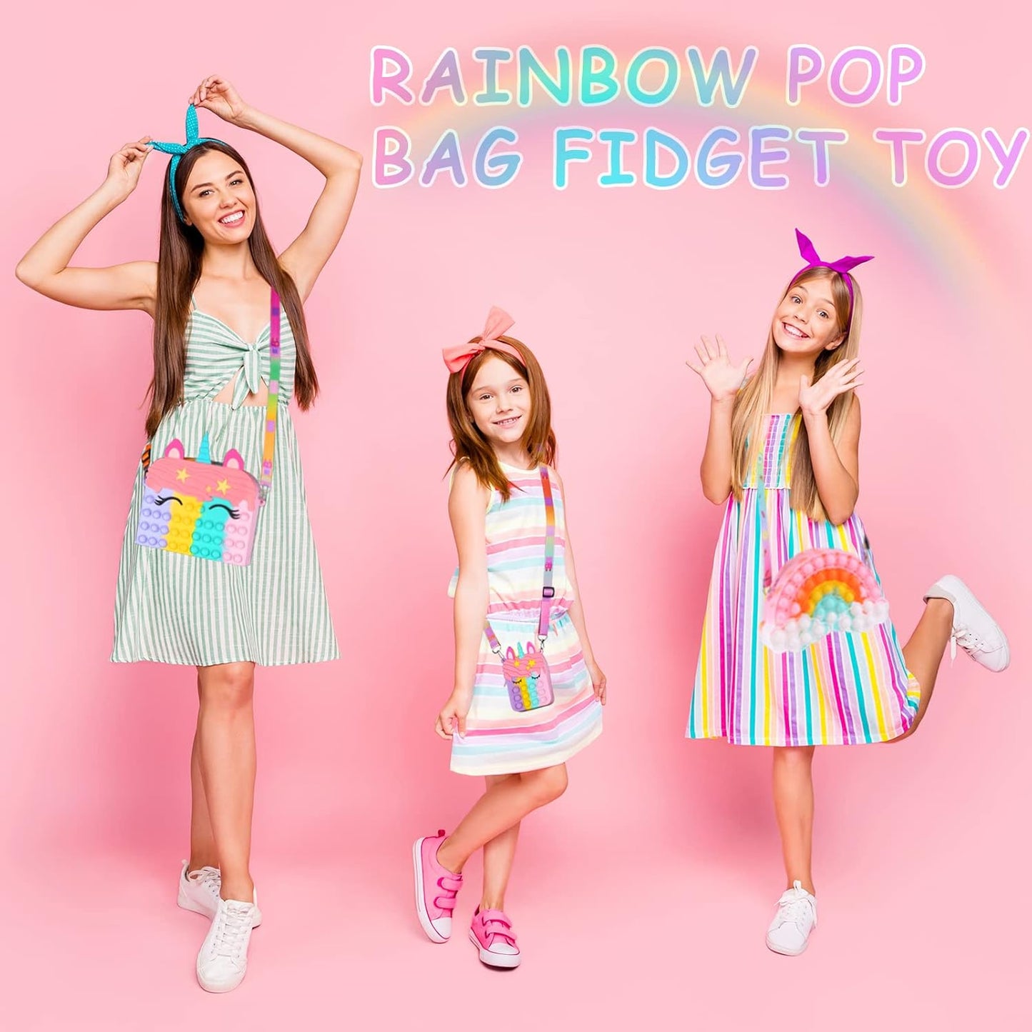 Aucma 2 Pack Purse for Girls Toys Wallet Messenger Crossbody Handbag Bag Kid Birthday Valentines Gift 2022 Stocking Stuffers Christmas Xmas Stuff