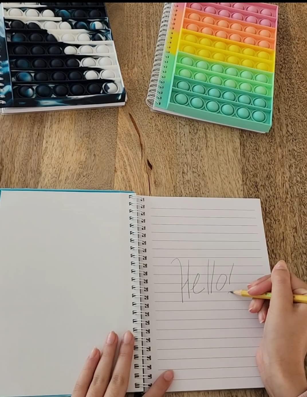 Fidget Notebook, Pop It Fidget Toy, Push Pop Spiral Notebook, Silicone Bubbles Sensory Toy Stress Reliever, Anxiety Relief Pop Journal, School/ Office Notebook, Chanukah Gift