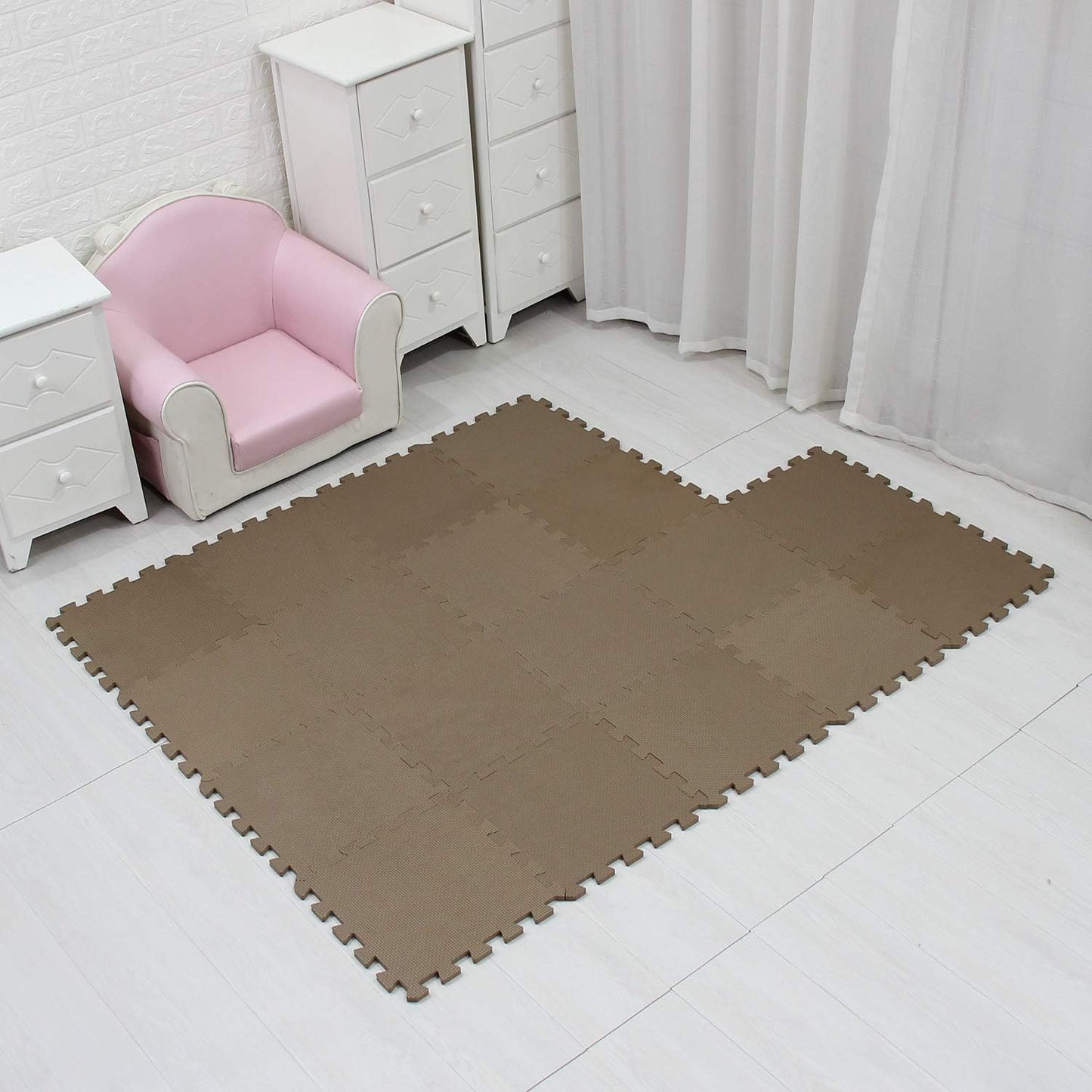 MQIAOHAM® 18 Pieces Puzzle Play Mats, Soft Baby Play Mat, Kids Interlocking Foam Floor Tiles, Toddlers Carpet Playmats G301018-106