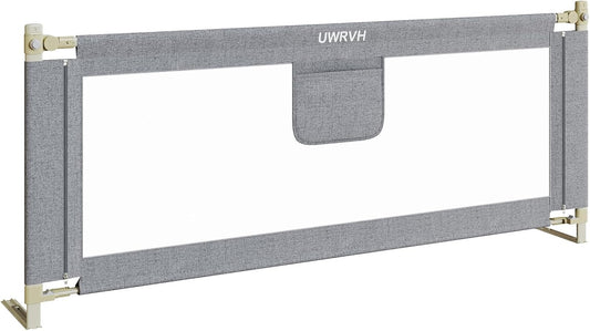 Bed Rails for Toddlers，Toddler Bed Rails，Bed Rail for Baby - Adjustable Height Bed Guard with Child Safety Lock, Universal Fit for King/Full/Twin Beds (Grey, 1 Side 78.7Inch)