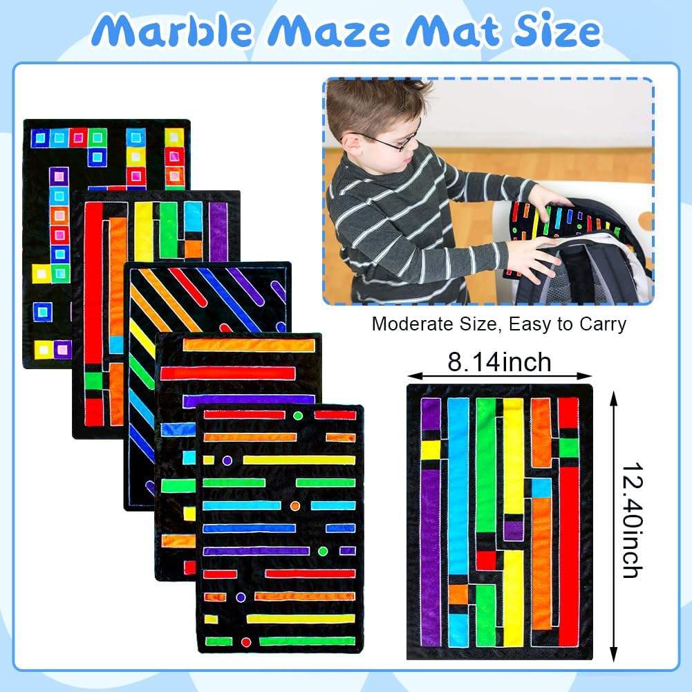5 Pcs Marble Maze Mat Fidget Toys Anxiety Calming Toys Autistic Sensory Toys Kids Fidget Toys for Kids with Special Needs Calm Down Corner Supplies