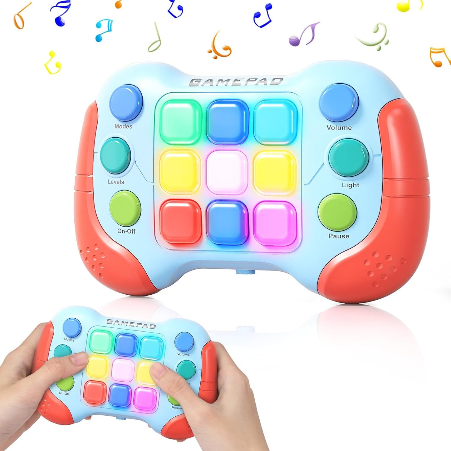 2024 New Fast Push Game Light Up Pop Fidget Toys,Its Electronic Handheld Game for Kids Teens Adults,Youth Quick Push Buttons Gamepad,Xmas Birthday Gifts Toys for Boys Girls,Ages 3 and Up (red)