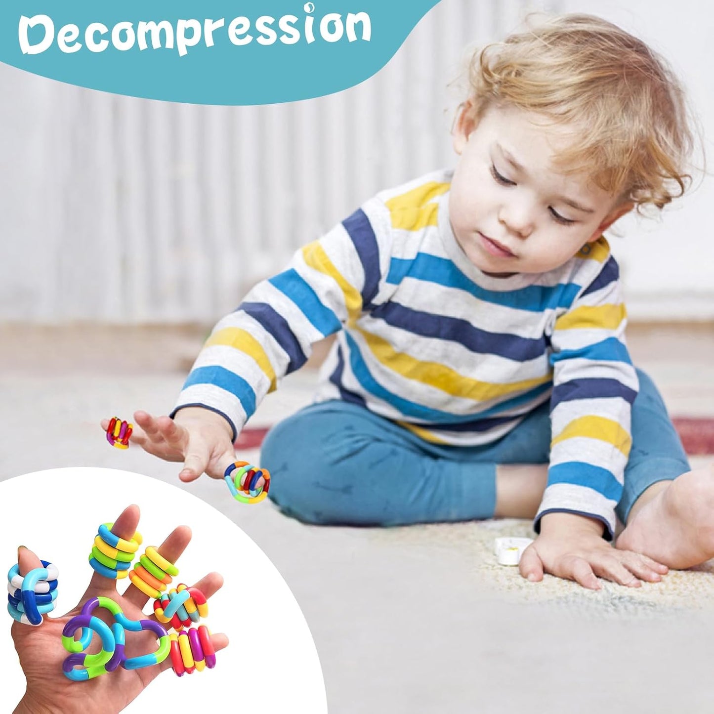 Multicolored Quiet Fidgets Toys for Unique Fidget Toy Brain Imagination Tools, Relaxation Therapy and Stress Relief Education Toys, The Best Sensory Gift for Children and Adults (20 Pcs)