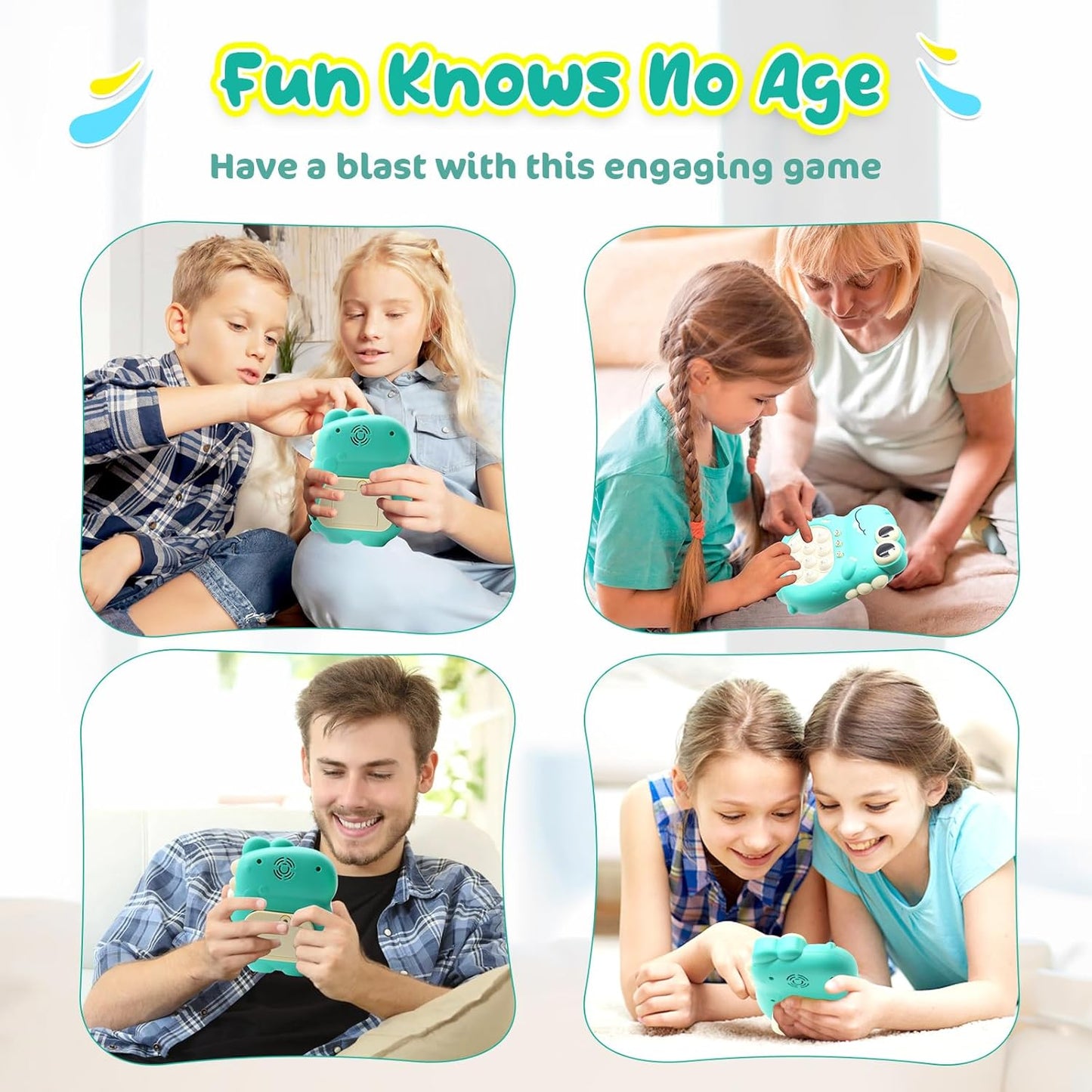 Fast Push Pop Game Fidget Toys for Kids, Electronic Handheld Fidget Pop Quick Push Bubbles Light up Toy, Birthday Toys Gifts for Teens Kids Boys and Girls Age 3 4 5 6 7 8 9 10+ Years Old