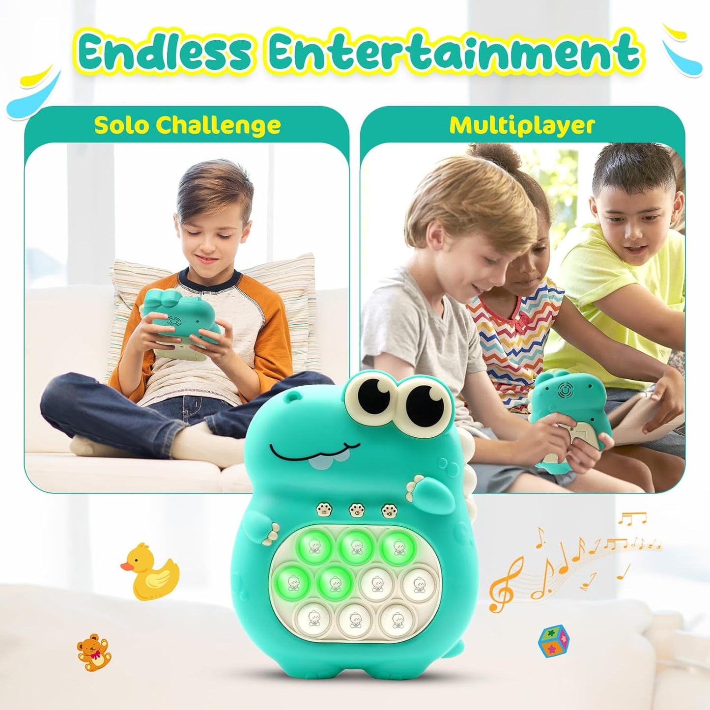 Fast Push Pop Game Fidget Toys for Kids, Electronic Handheld Fidget Pop Quick Push Bubbles Light up Toy, Birthday Toys Gifts for Teens Kids Boys and Girls Age 3 4 5 6 7 8 9 10+ Years Old