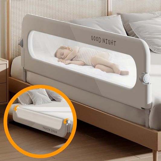Foldable Toddler Bed Rails - Kids Guard Bumper for Crib Safe Bed Side Rail for Twin Queen King Full Size Beds（48inch）