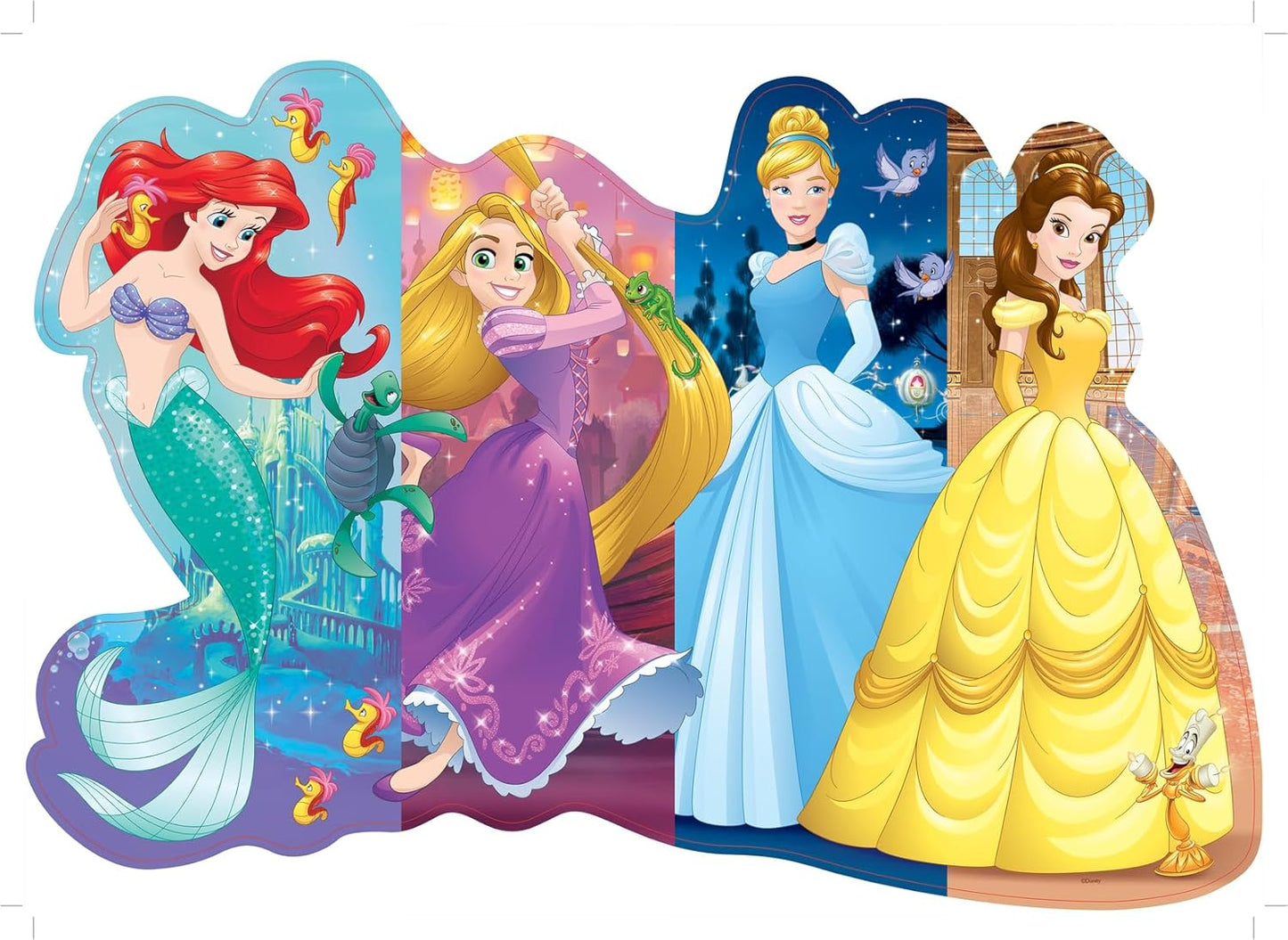 Ravensburger - Disney Pretty Princesses - 24 Piece Jigsaw Floor Puzzle - Belle, Cinderella, Ariel and Rapunzel in Bold, Bright Colors - Premium Quality - Ideal Gift - Screen-Free Fun - Children Age 3+