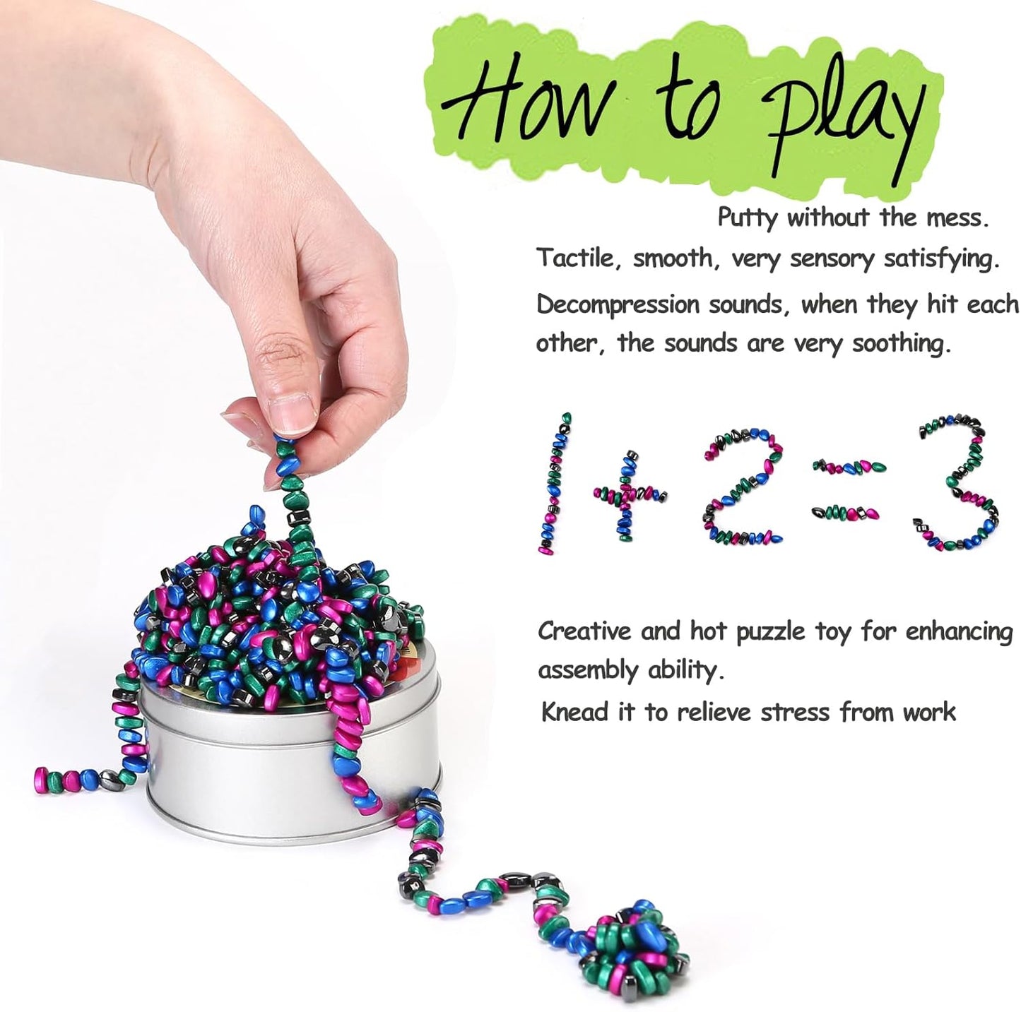 550pcs Multicolor 4 in 1 Magnet Balls Desk Toys for Adults, Ferrite Crags Magnetic Putty Desk Fidget Toys for Office