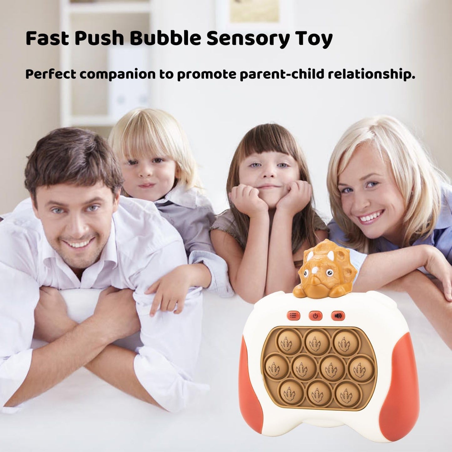 Fast Quick Push Bubble Pop Fidget Toy, Electronic Light Up Game Console, Cool Birthday Present for 6 7 8 9 10-12 Year Boys and Girls Pop Up Stress Relief Toy, Concentration Speed Puzzle Game for Kids