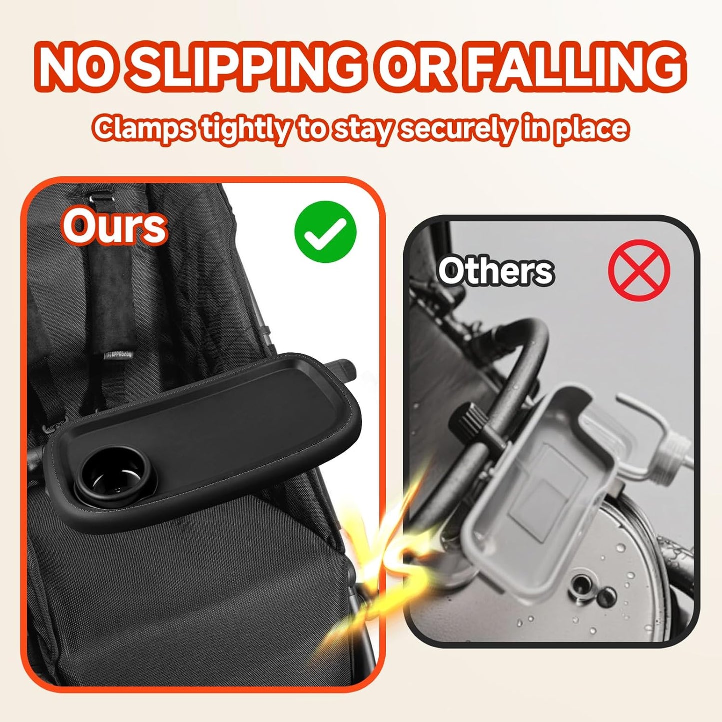 Snack Tray Compatible with Nuna Strollers, Stroller Tray Attachment Fits for Nuna, Stroller Trays with Cup Holder, Strollers Cup Holder, Easy to Install, Ideal for Strollers Accessories