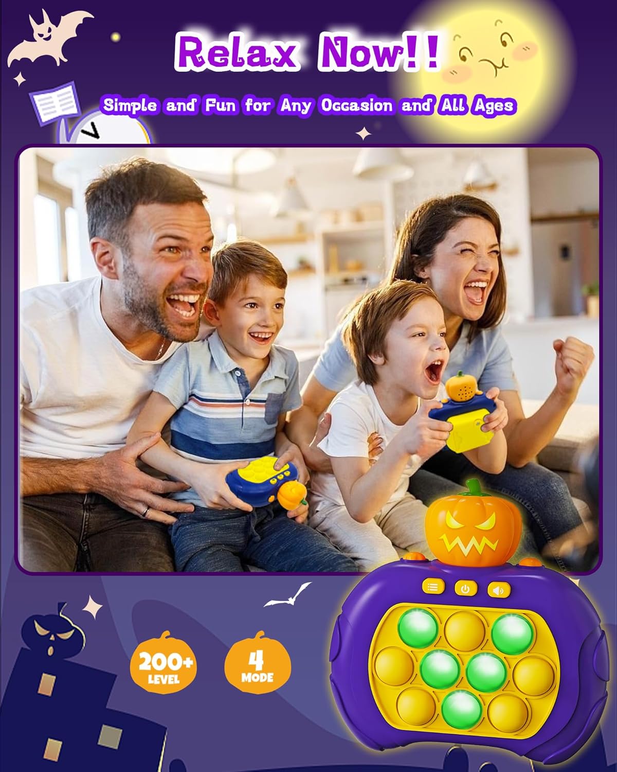 Fast Push Game Handheld Game for Kids 6-12, Sensory Fidget Toys for Kids 8-12, Birthday Gifts for 6 7 8 9 Year Old Boys & Girls & Teens