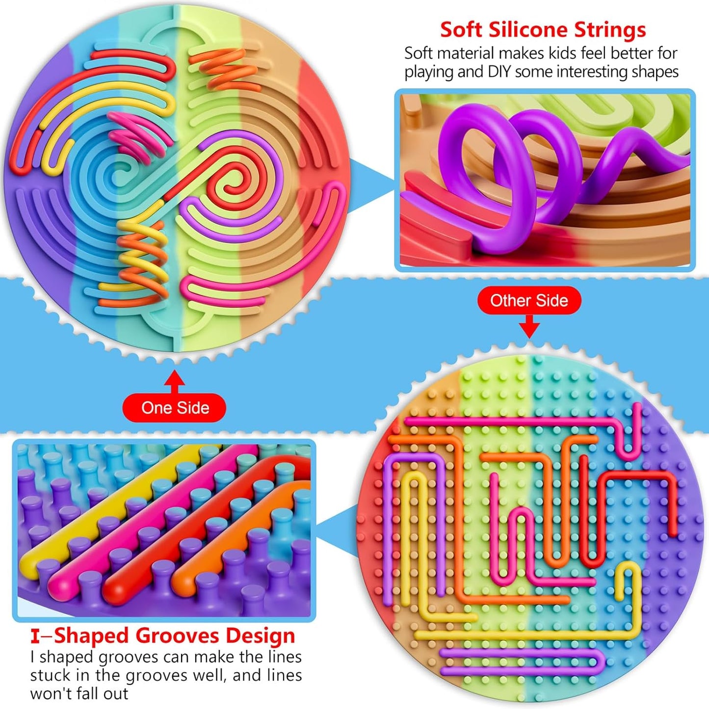 Sensory Fidget Toys for Kids Toddler Boys ,Sensory Activity Board for Stress Anxiety Autistic ADHD, Calm Down Travel Airplane Essentials Toys for 3+ Year Old, Stuffers Gifts for Teens Girls