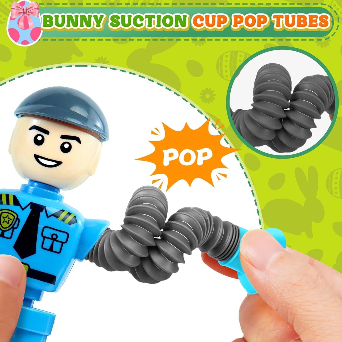 Easter Basket Stuffer Gift for Toddlers Kids Robot Sensory Travel Toys 4Pcs for Boy Year Old Ages 3 4 5 6 7 8 9, Airplane Travel Activities Suction Autistic Valentine Pop Tube Autism Fidget Toys