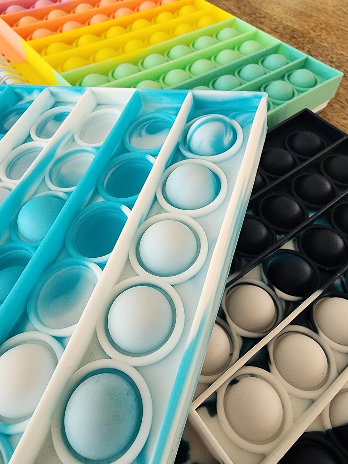 Fidget Notebook, Pop It Fidget Toy, Push Pop Spiral Notebook, Silicone Bubbles Sensory Toy Stress Reliever, Anxiety Relief Pop Journal, School/ Office Notebook (Light Blue)