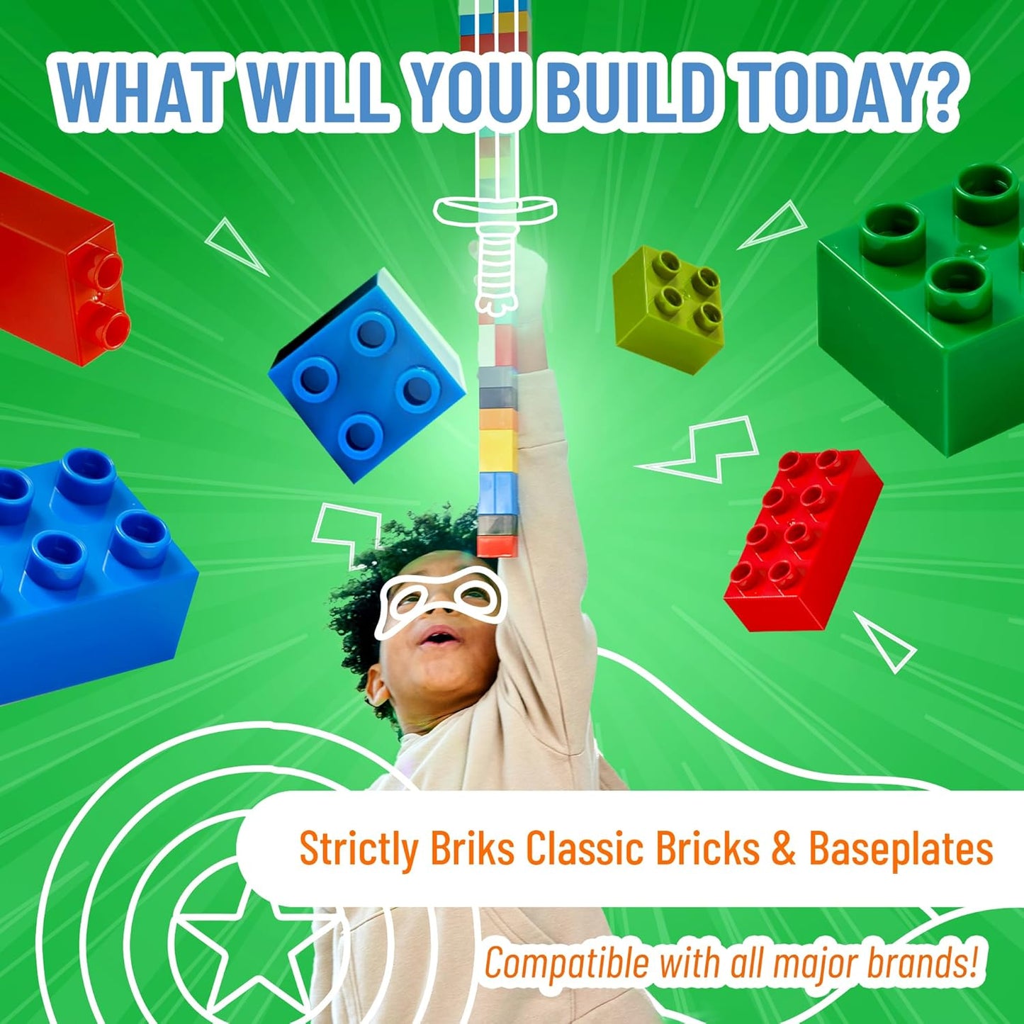 Strictly Briks Classic Bricks Starter Kit - 96-Piece Black 2x4 Set - Compatible with Major Brick Brands - Building Blocks for Ages 3+ - Encourages Creativity & Imagination